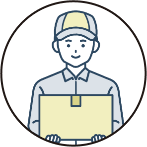 荷物を持っている配達員の男性